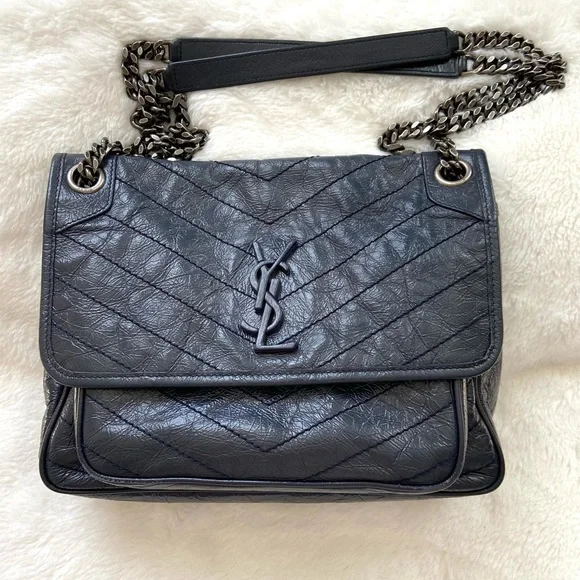 YSL Niki Medium Chain Bag- Navy - Picture 6 of 14